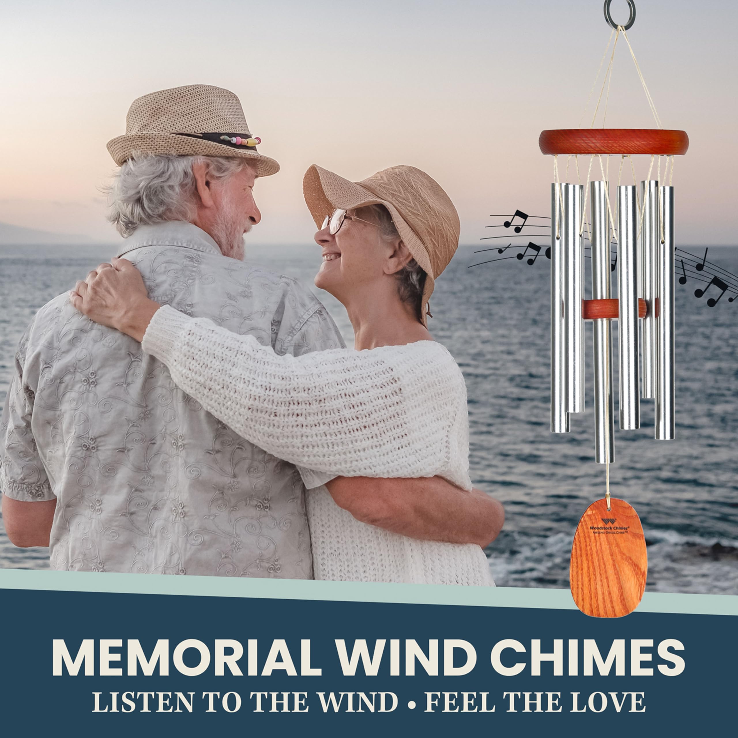 Woodstock Chimes colgado en porche crea ambiente tranquilo