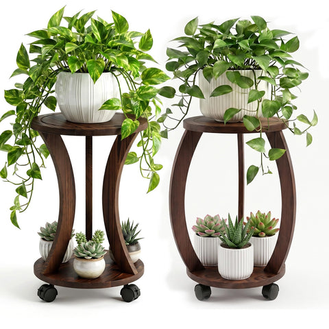 WooOrganix soporte frontal doble mostrando macetas y estilo natural