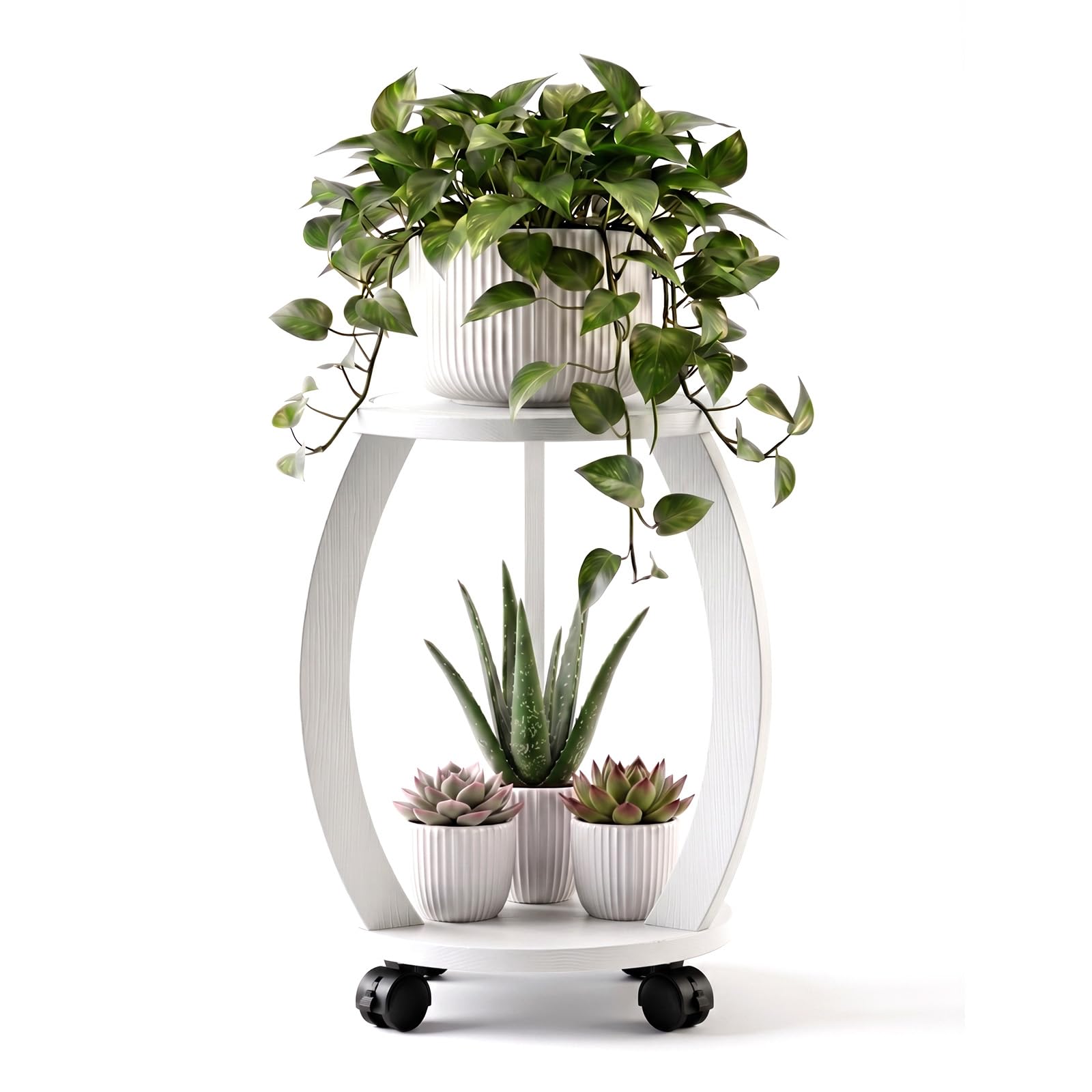 WooOrganix soporte de plantas frontal mostrando diseño y acabado elegante