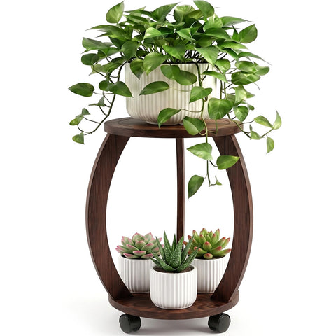 WooOrganix soporte plantas frontal mostrando diseño elegante y capacidad