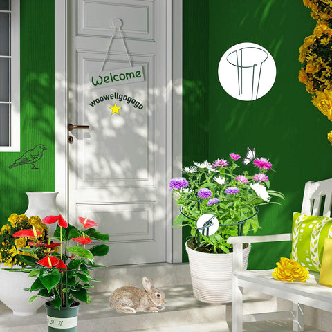 WooWellGoGoGo paquete de 10 soportes listos para jardín, solución múltiple