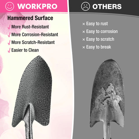 WORKPRO azada doble de 3 puntas penetrando tierra dura, eliminación de raíces