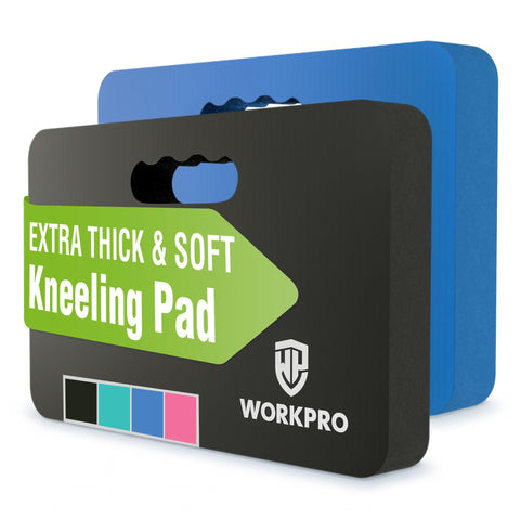 WORKPRO colchoneta frontal pack mostrando tamaño y color, protección cómoda