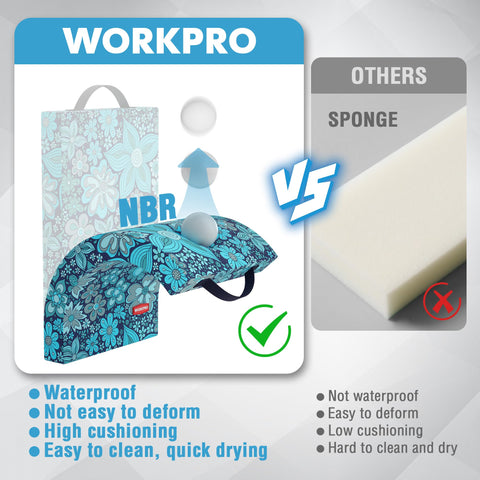 WORKPRO detalle de la cremallera oculta que facilita limpieza y recambio
