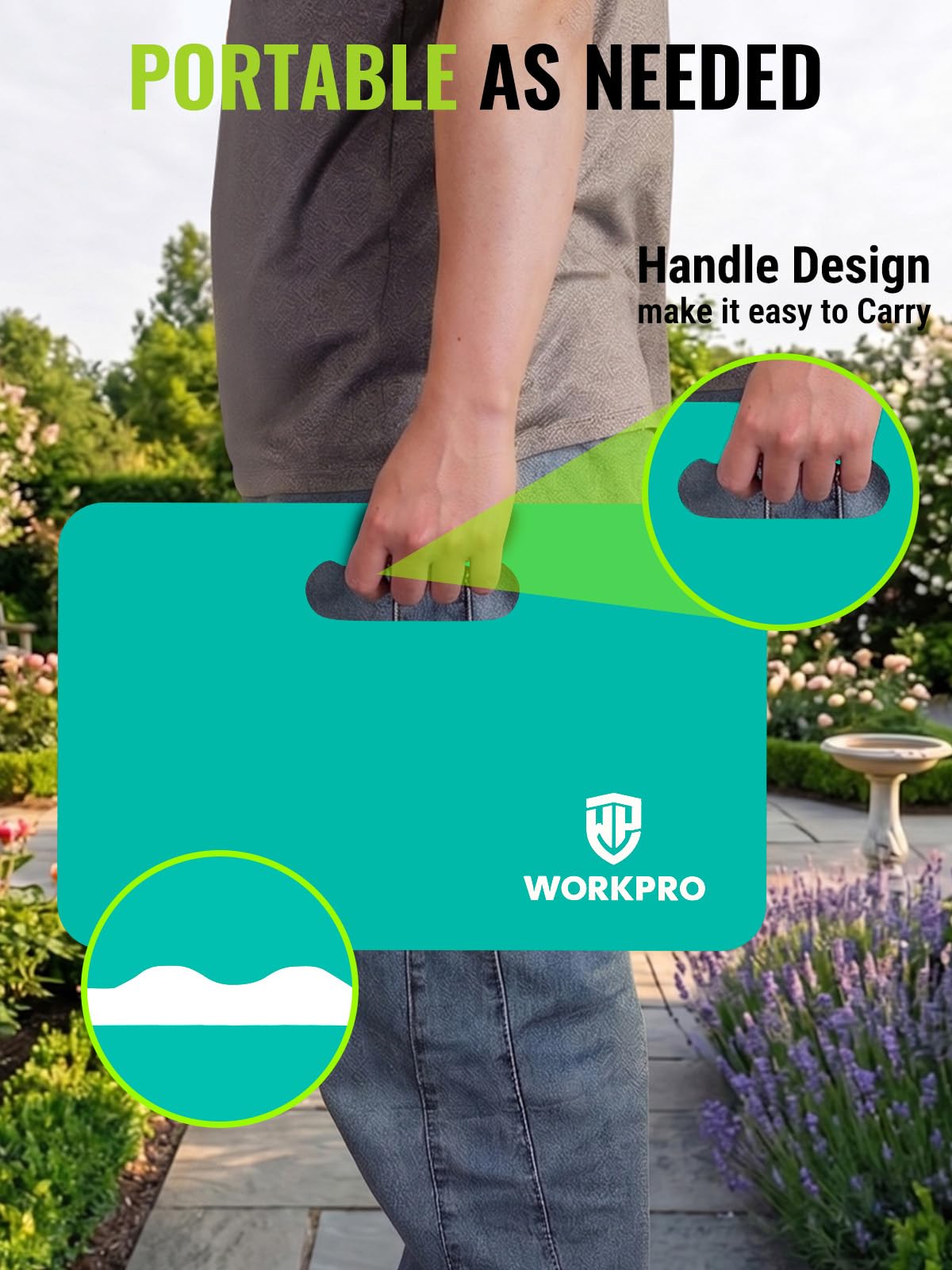WORKPRO superficie con gotas que muestra resistencia al agua