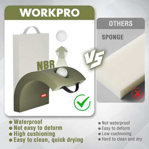 WORKPRO espuma NBR en detalle mostrando la textura y alta absorción de impactos