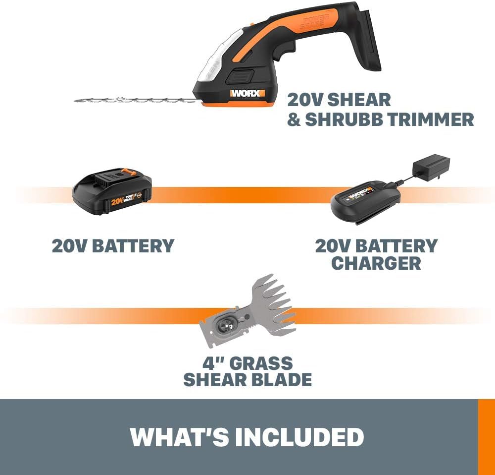 WORX cuchilla guardada en funda protectora para mayor durabilidad