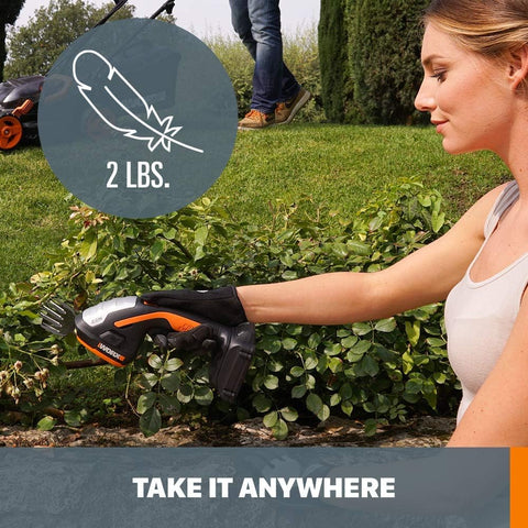 WORX primer plano de las cuchillas 4" y 8" para cortes precisos