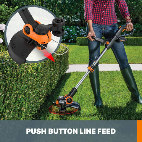 WORX recortador convertido en bordeador, versatilidad para acabados limpios