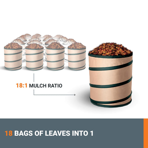 WORX Trivac WG509 en uso soplando hojas, limpieza rápida del jardín