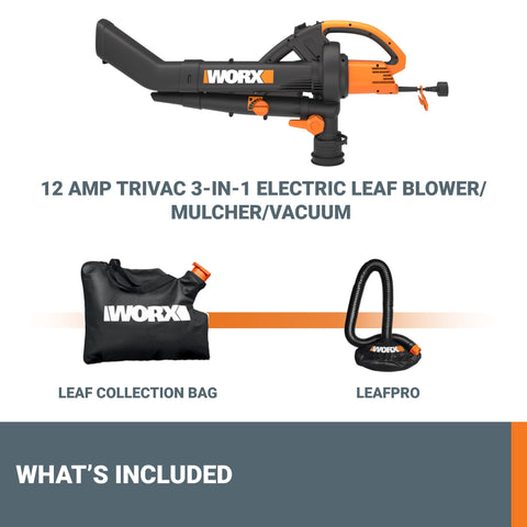 WORX Trivac en un patio limpio demostrando eficiencia y ahorro de tiempo