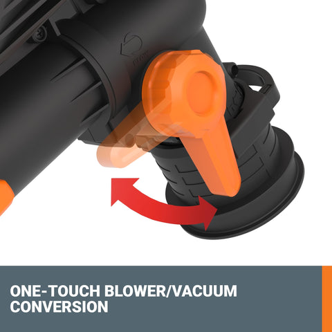 WORX Trivac comparación de tamaño con bolsa para estimar capacidad