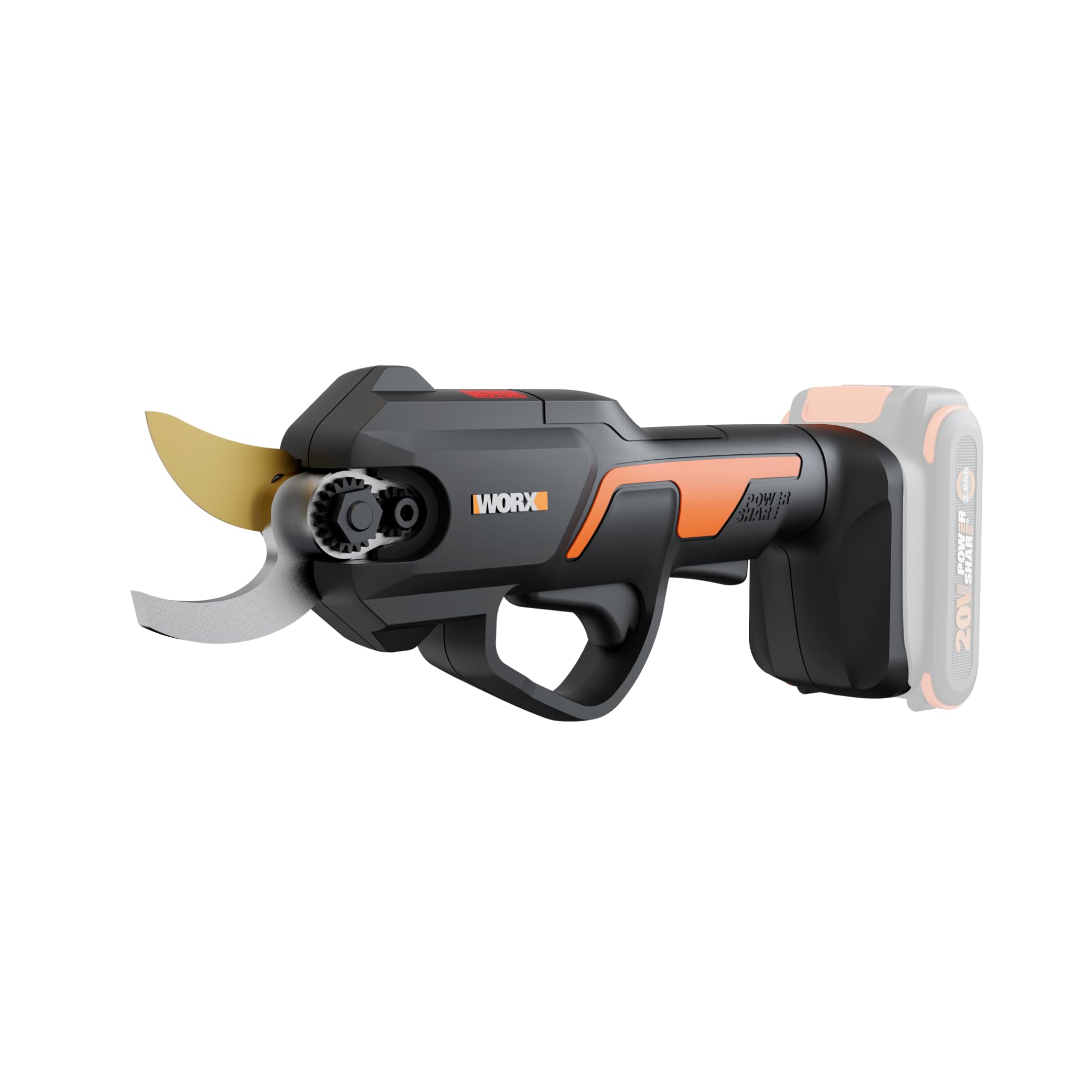 WORX WG330.9 frontal del equipo mostrando diseño compacto y liviano