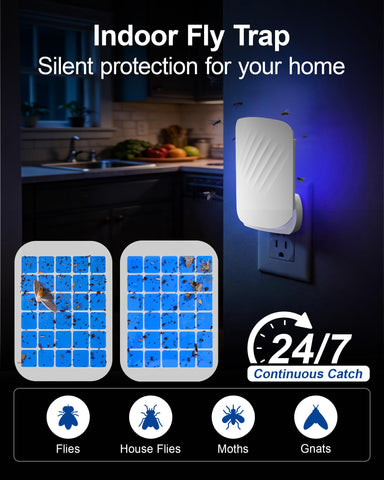 WowCatch foco Dual-UV encendido atrayendo insectos, mayor eficacia de captura