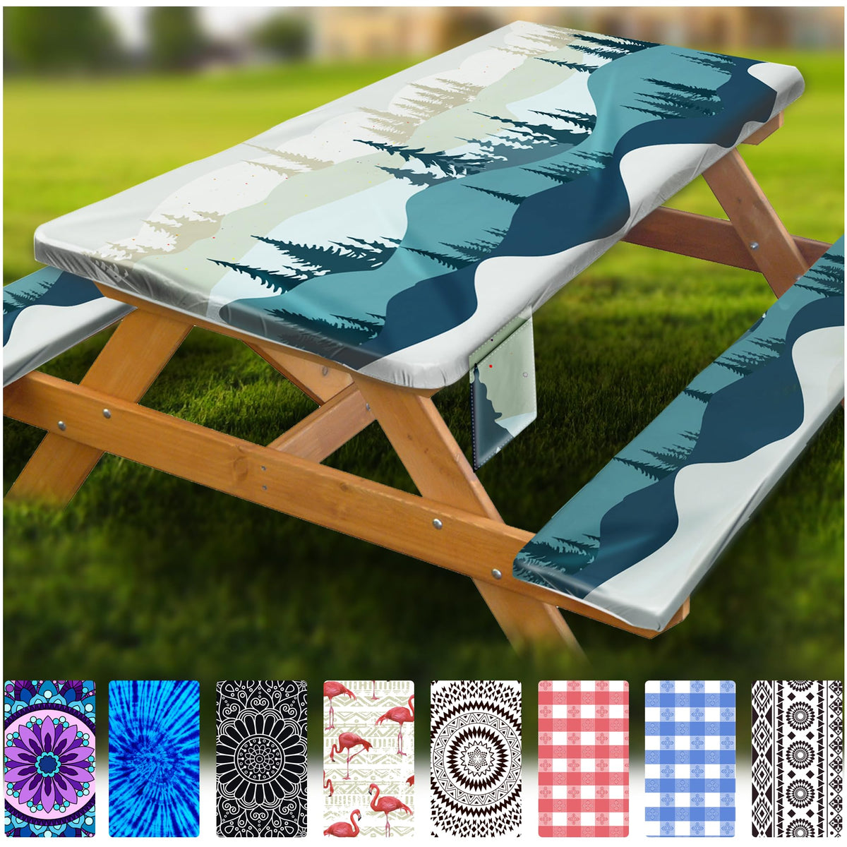 Wrakus vista frontal de la funda para mesa protegiendo superficie y estilo