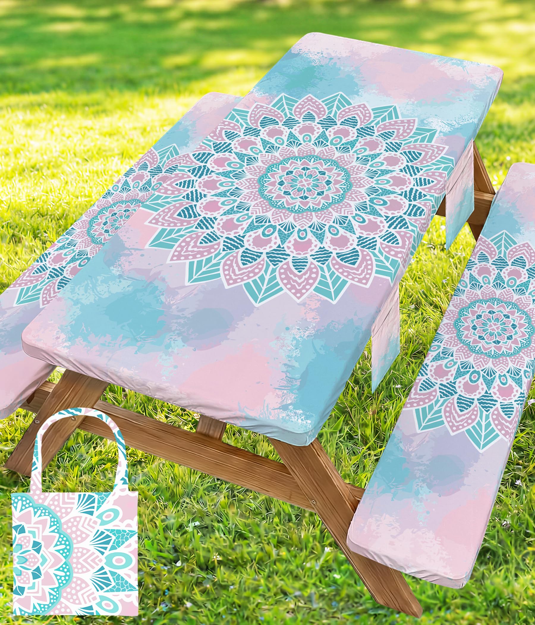 Wrakus vista frontal de la funda para mesa mostrando ajuste y protección
