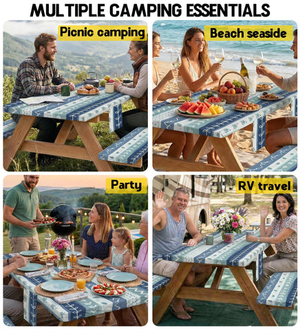 Wrakus mesa cubierta en interior de RV estilo vida, práctico para viajes