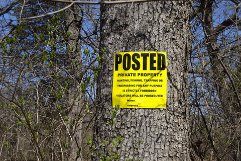 WristCo cartel fijado en árbol demostrando instalación en superficies curvas