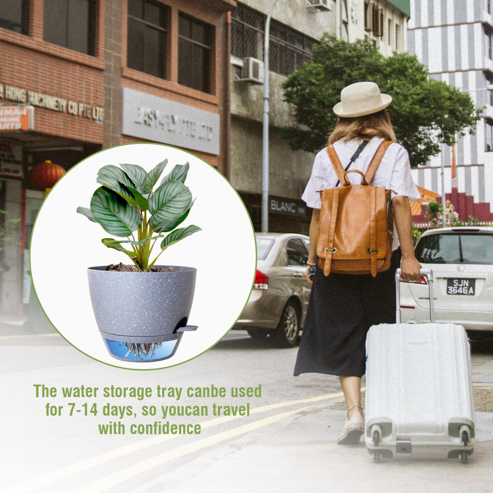 WSMKSZ macetas en balcón con plantas, solución práctica para espacios pequeños
