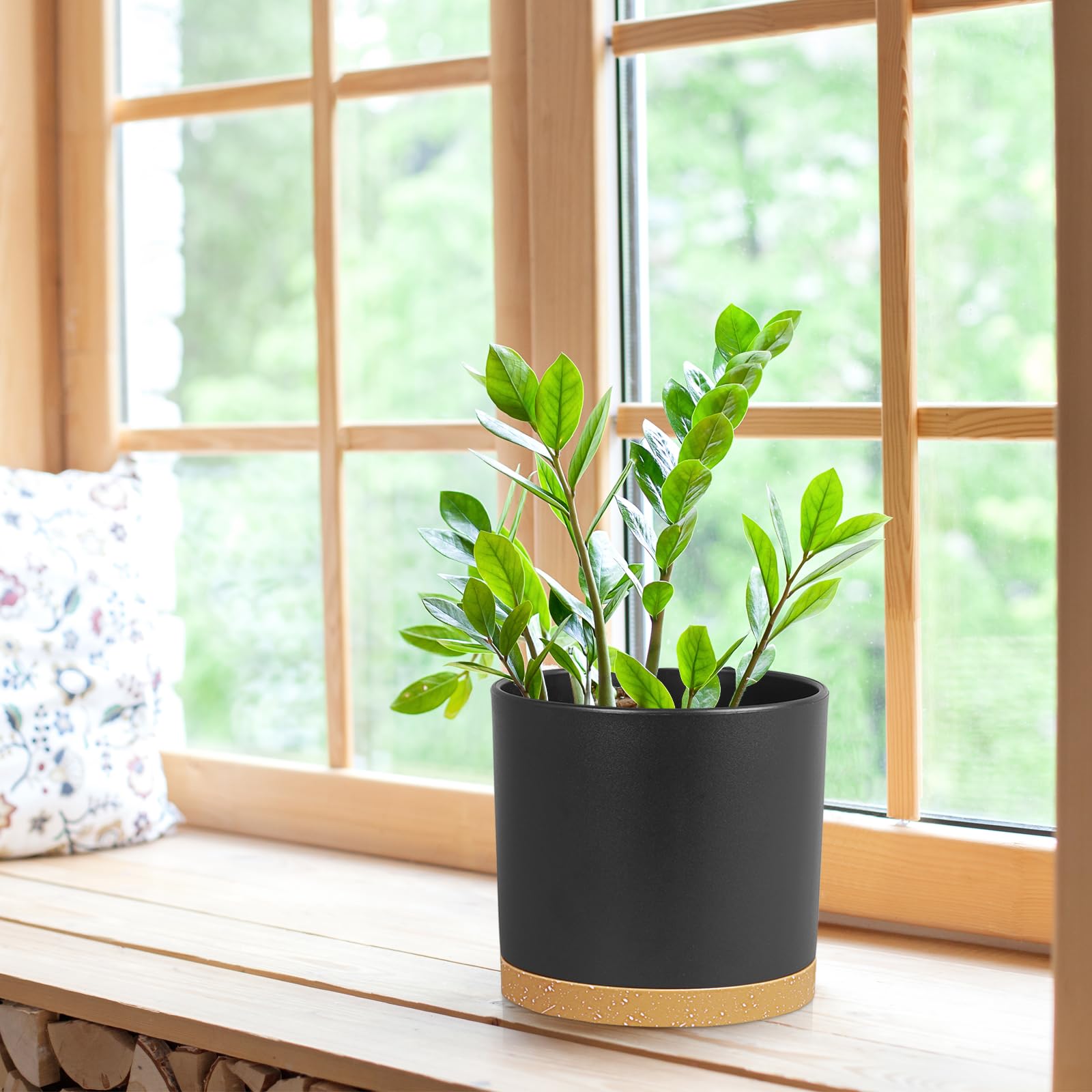 WSMKSZ maceta con planta en sala, mejora la decoración interior