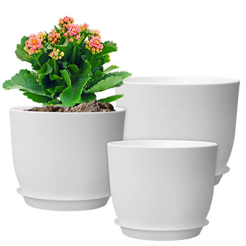 WSMKSZ macetas frontales blancas en conjunto, estética moderna y ordenada