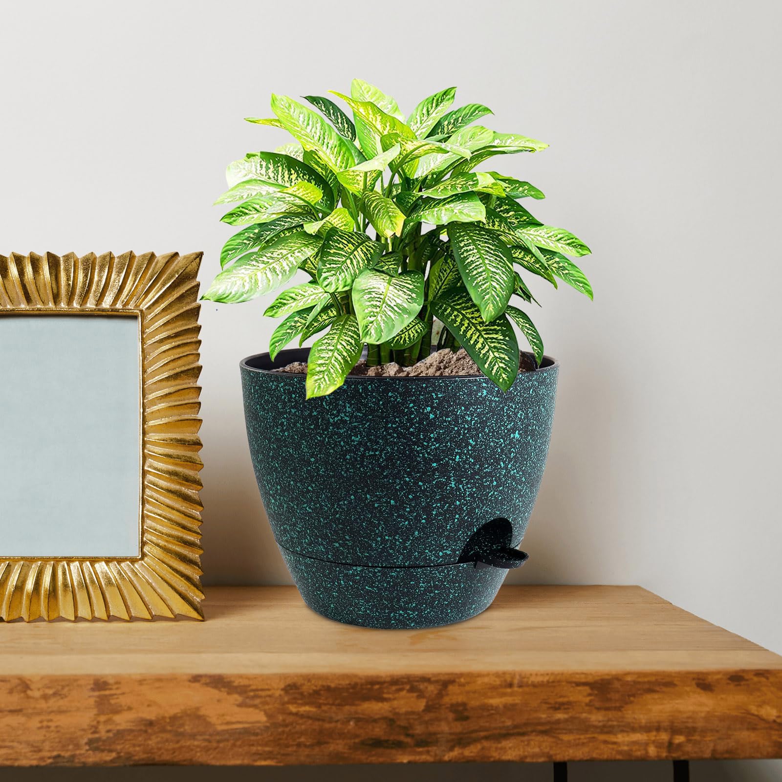 WSMKSZ textura del plástico con motas verdes que aporta acabado decorativo y resistente