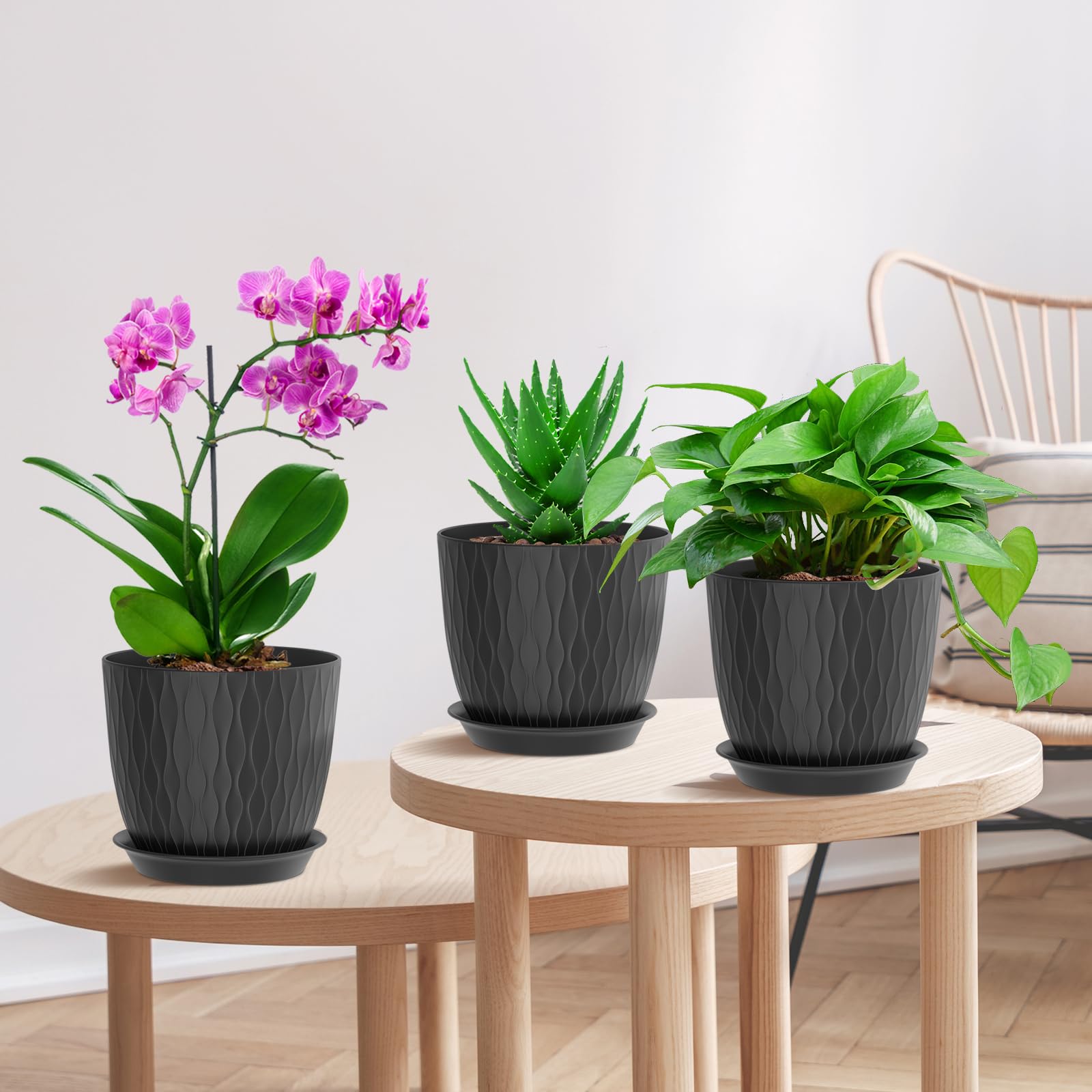 WSMKSZ conjunto de macetas en varios colores, combina con decoración