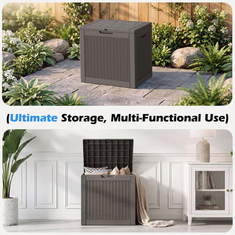 WTFGO caja junto a piscina protegiendo accesorios y toallas