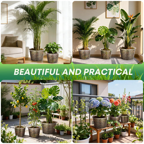 WTXHOP set de macetas en balcón estilo vida muestra uso en jardinería urbana