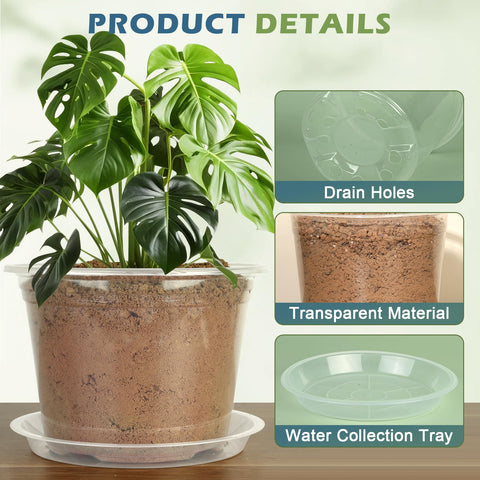 WTXHOP plato recoge agua sosteniendo exceso de riego y manteniendo superficies limpias