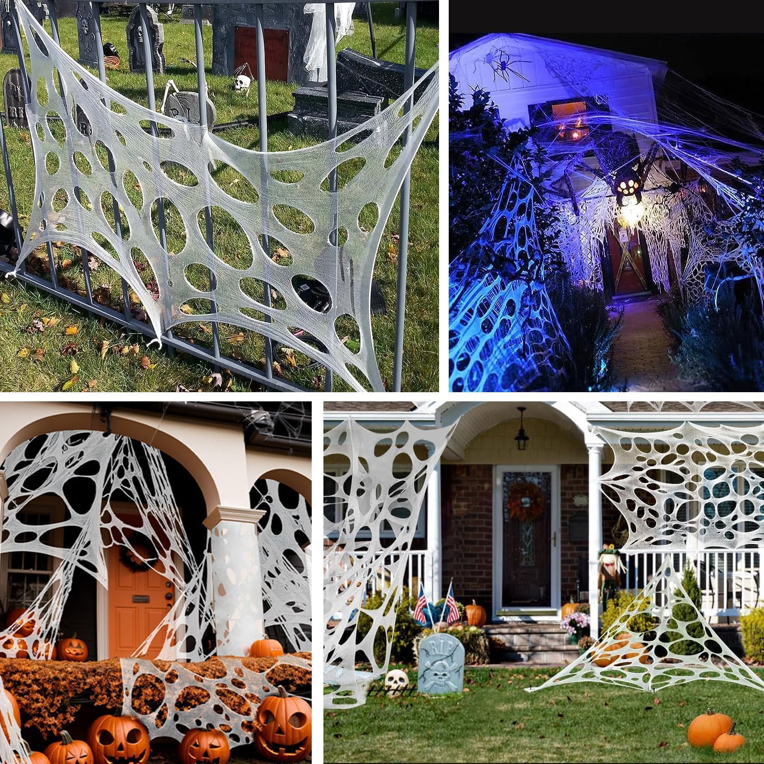 wymulot decoración de fiesta halloween con telaraña para ambiente impactante