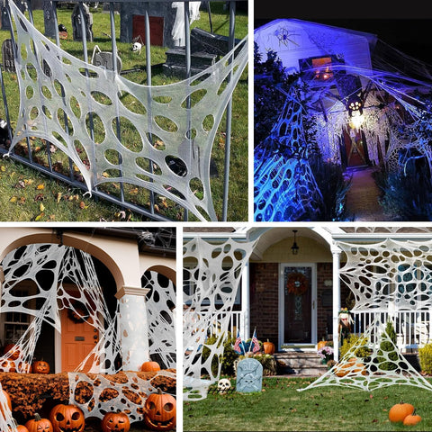 wymulot decoración de fiesta halloween con telaraña para ambiente impactante