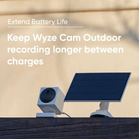 WYZE detalle de la superficie del panel que destaca durabilidad y captación solar