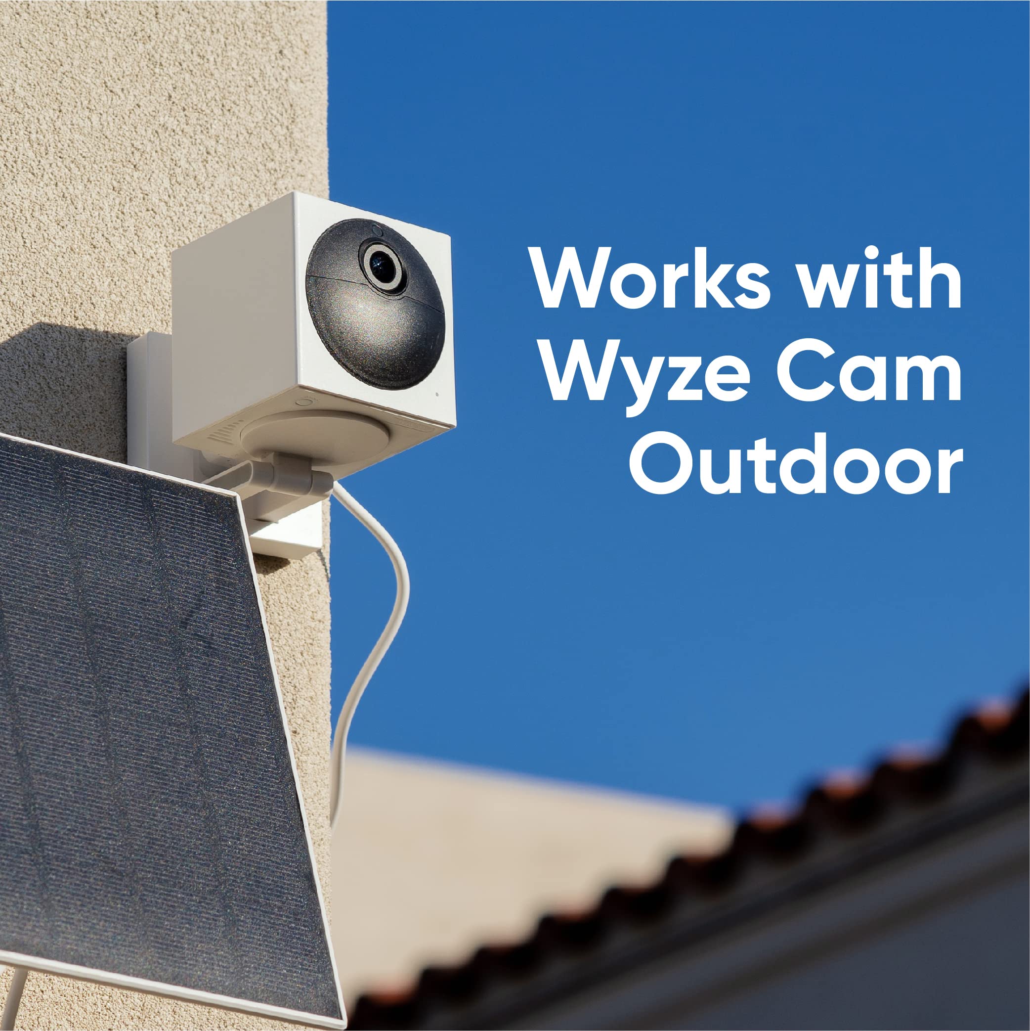 WYZE soporte y conector mostrando ajuste simple y conexión segura
