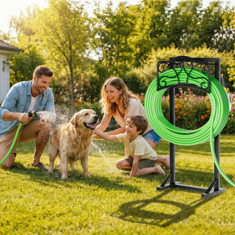 Xeapoms soporte en uso en jardín reduce enredos y facilita el riego