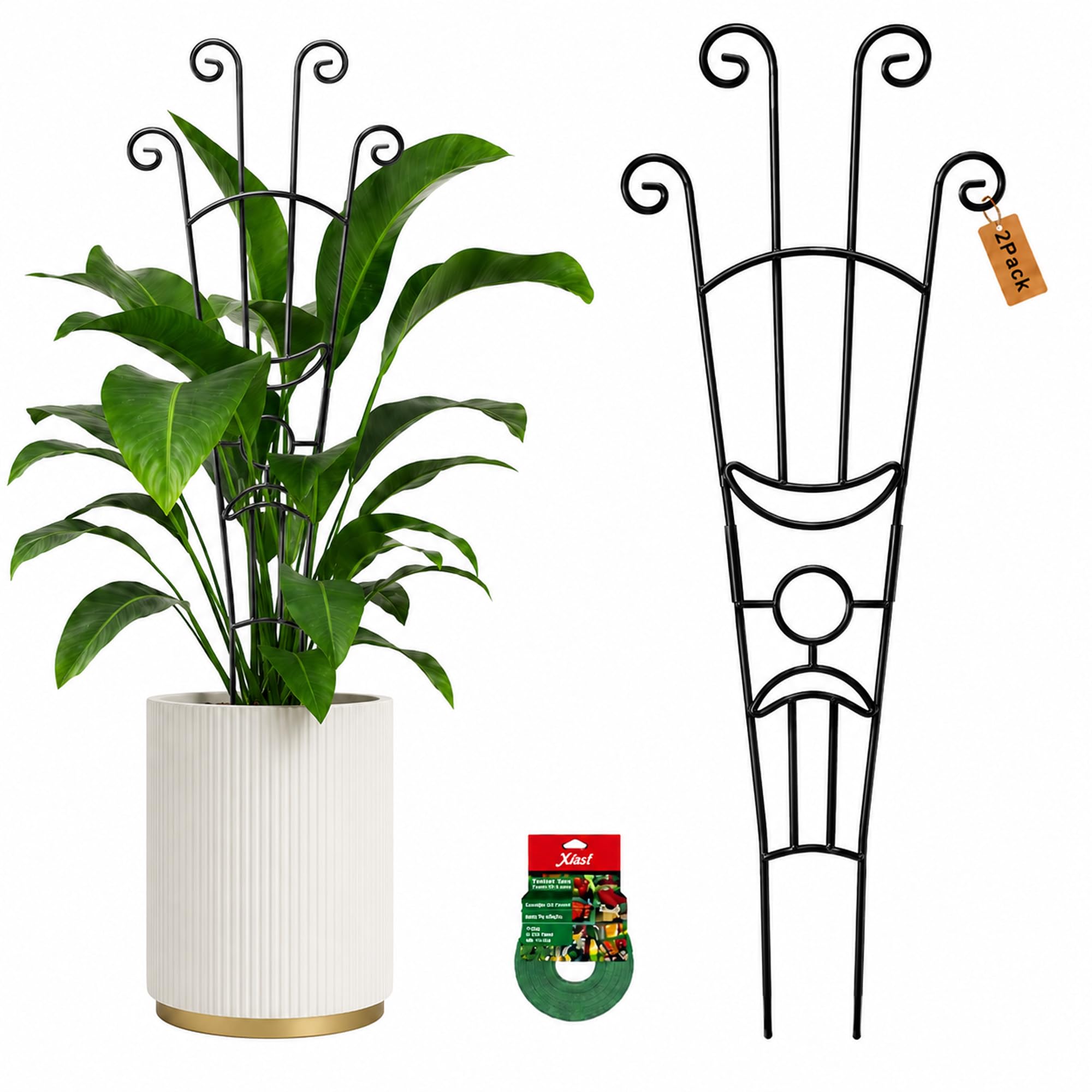 Xeeol enrejado frontal pack 2 mostrando soporte estable para plantas