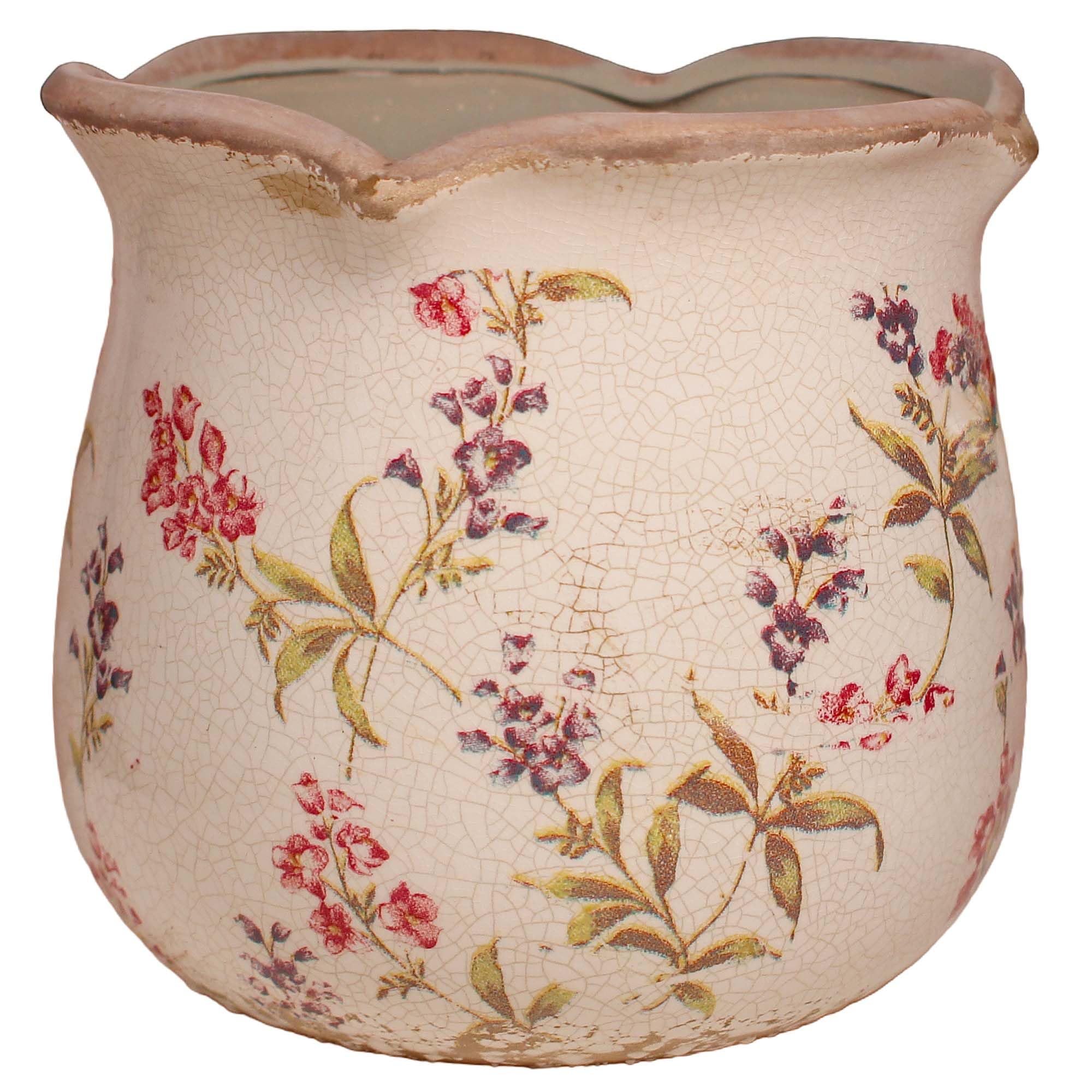 Xiaan Jiaju maceta frontal con diseño floral aporta encanto rústico