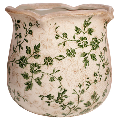 Xiaan Jiaju maceta frontal beige salvia que aporta encanto decorativo
