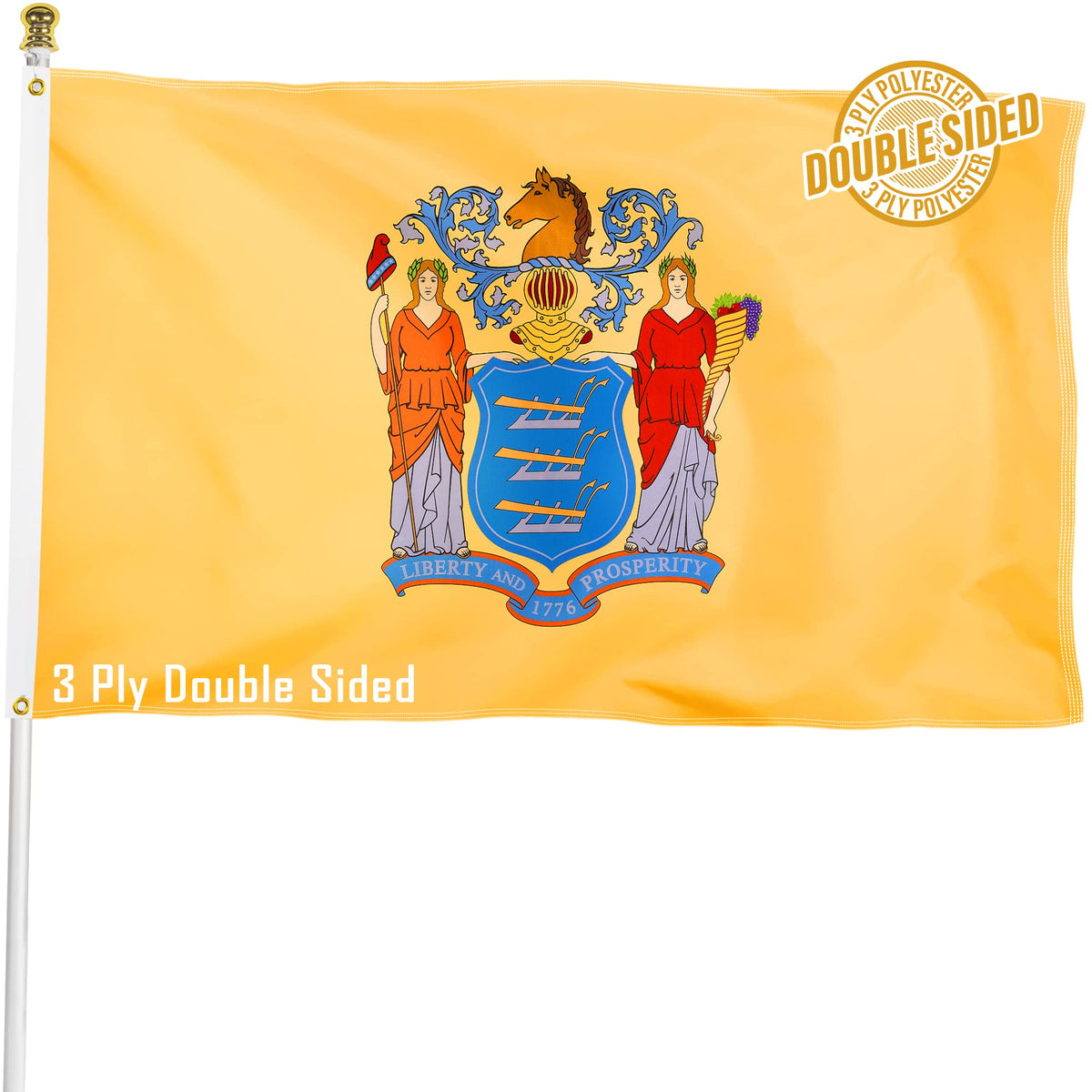XIFAN bandera frontal empaquetada mostrando colores vivos y durabilidad