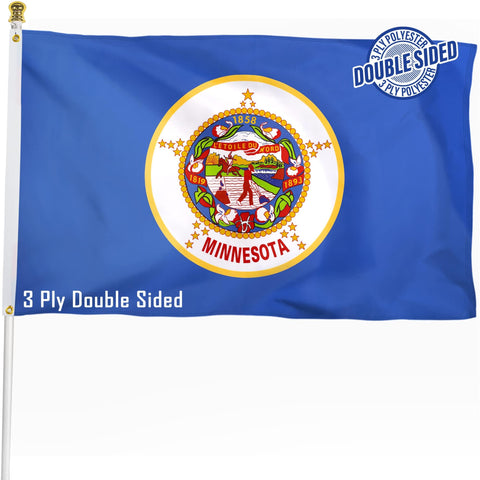 XIFAN bandera Minnesota vista frontal con colores vivos y alta presencia