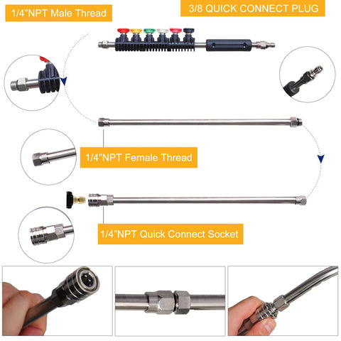 Xiny Tool conjunto de seis boquillas con conector rápido para diferentes chorros