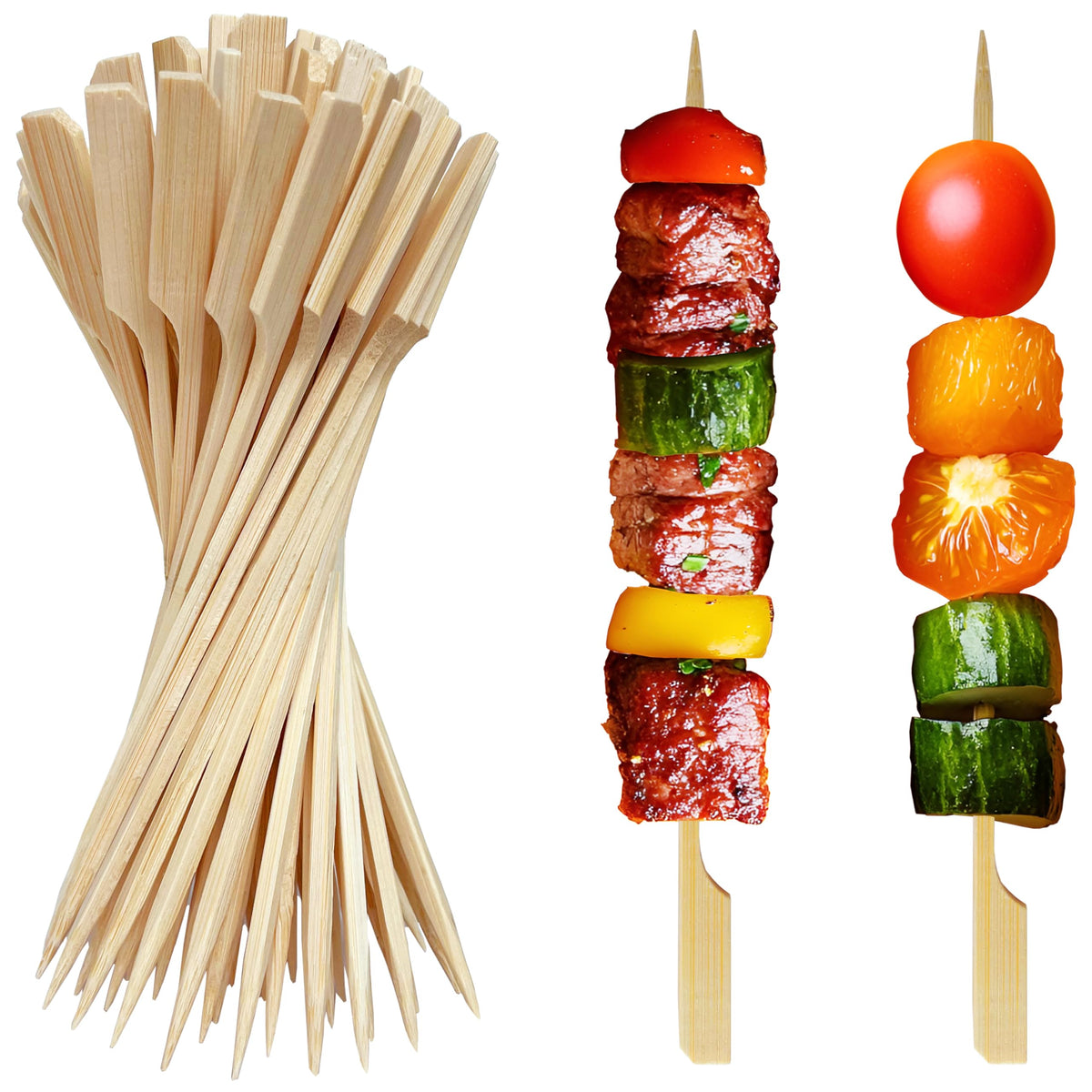 XMZY paquete frontal de brochetas de 200 unidades mostrando cantidad y diseño