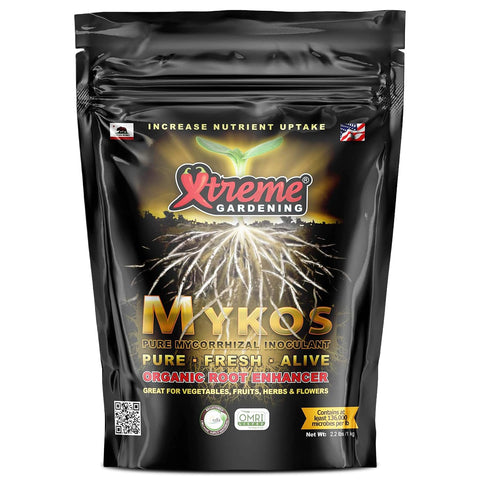 Xtreme Gardening paquete frontal mostrando producto y beneficio de raíces saludables
