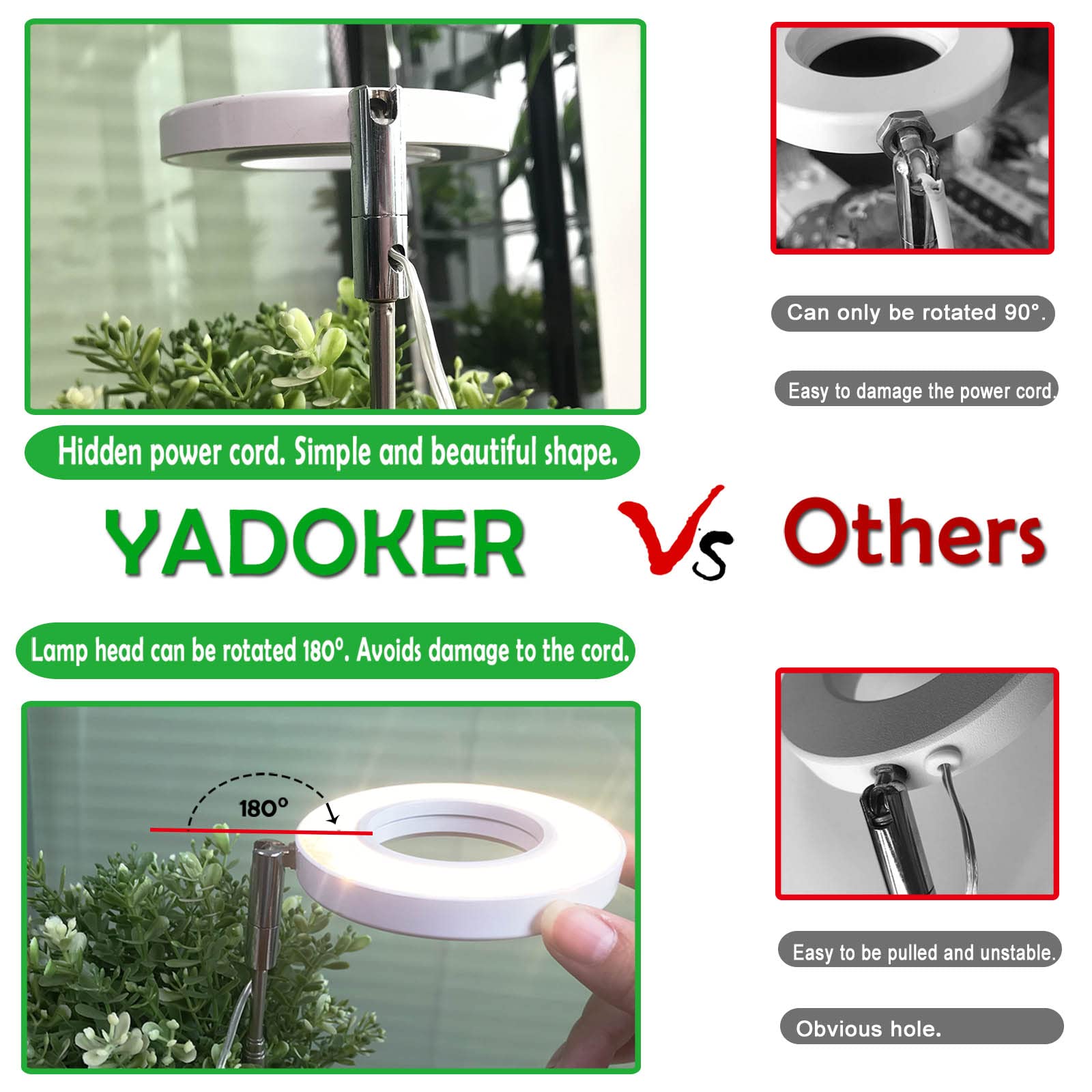 yadoker en salón junto a plantas, mejora visual y crecimiento