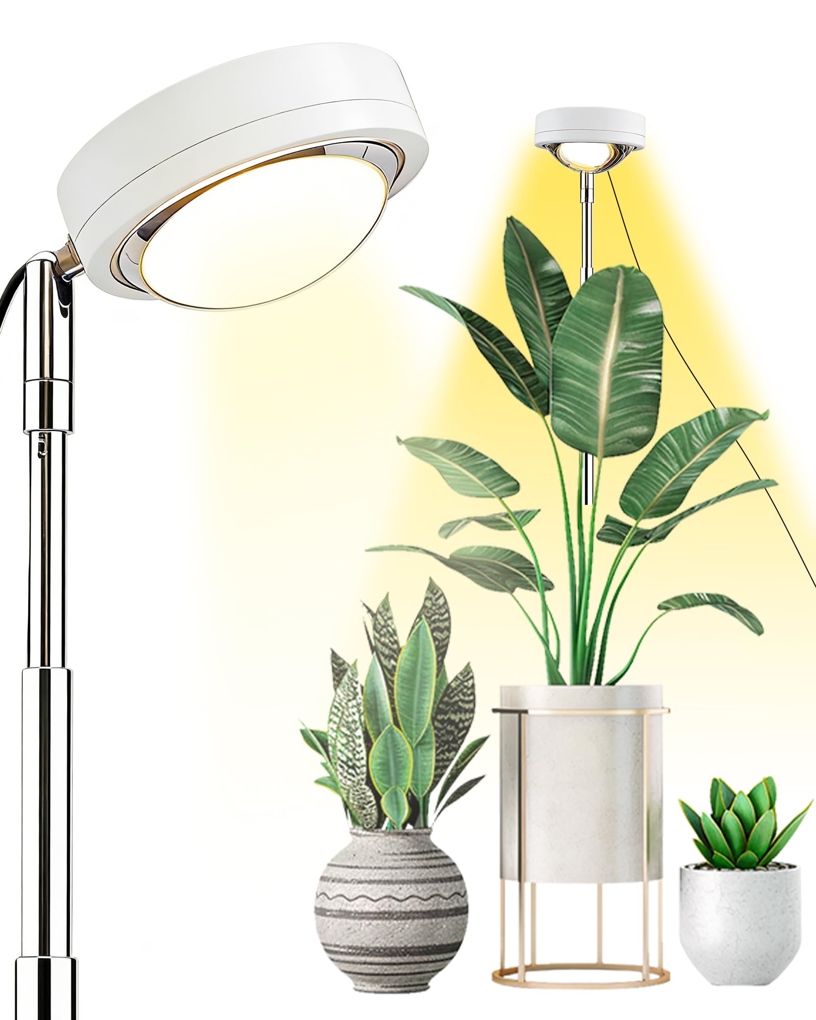 yadoker vista frontal de la lámpara de cultivo, cubre varias plantas