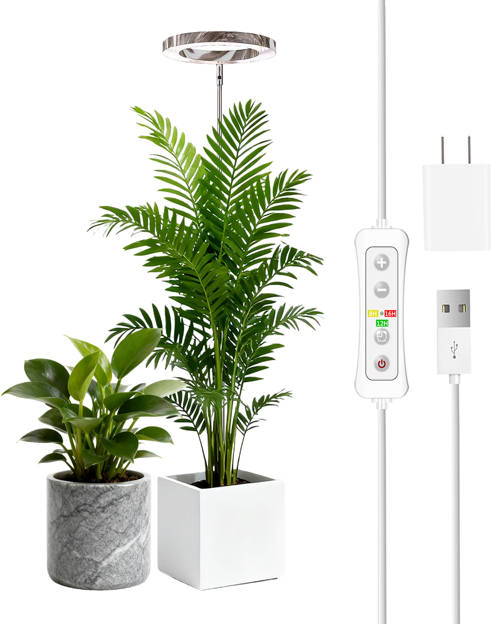 yadoker vista frontal de la lámpara, iluminación amplia y uniforme