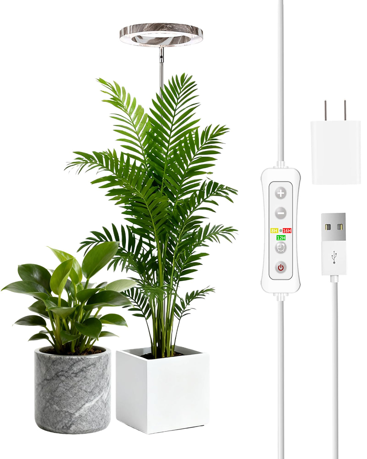 yadoker vista frontal de la lámpara, iluminación amplia y uniforme
