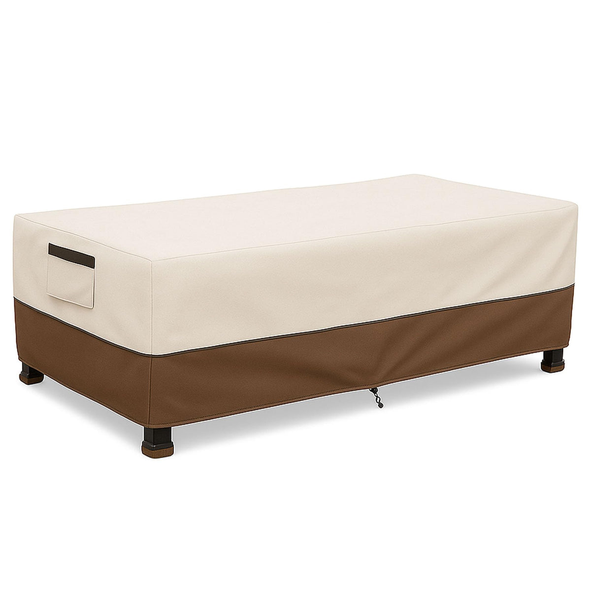 Yagvany funda frontal protegiendo mesa con acabado beige marrón