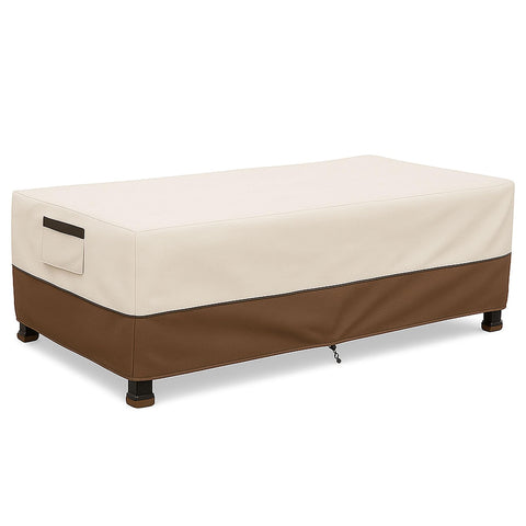 Yagvany funda frontal protegiendo mesa con acabado beige marrón