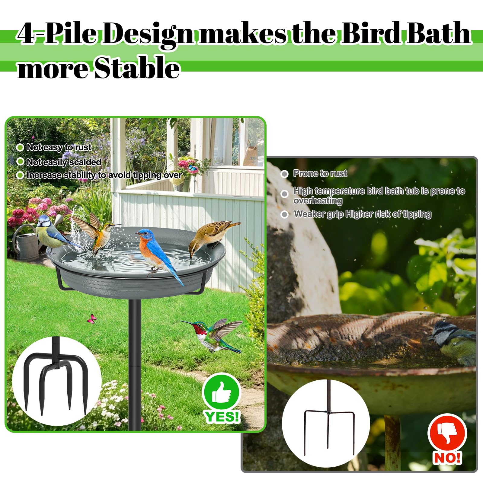 YALINKA cuenco con aves usando agua y baño seguro